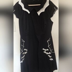 Black Dress, White Bat & Cobwebs